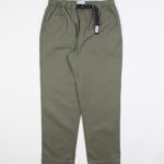 belted cotton twill trouser olive