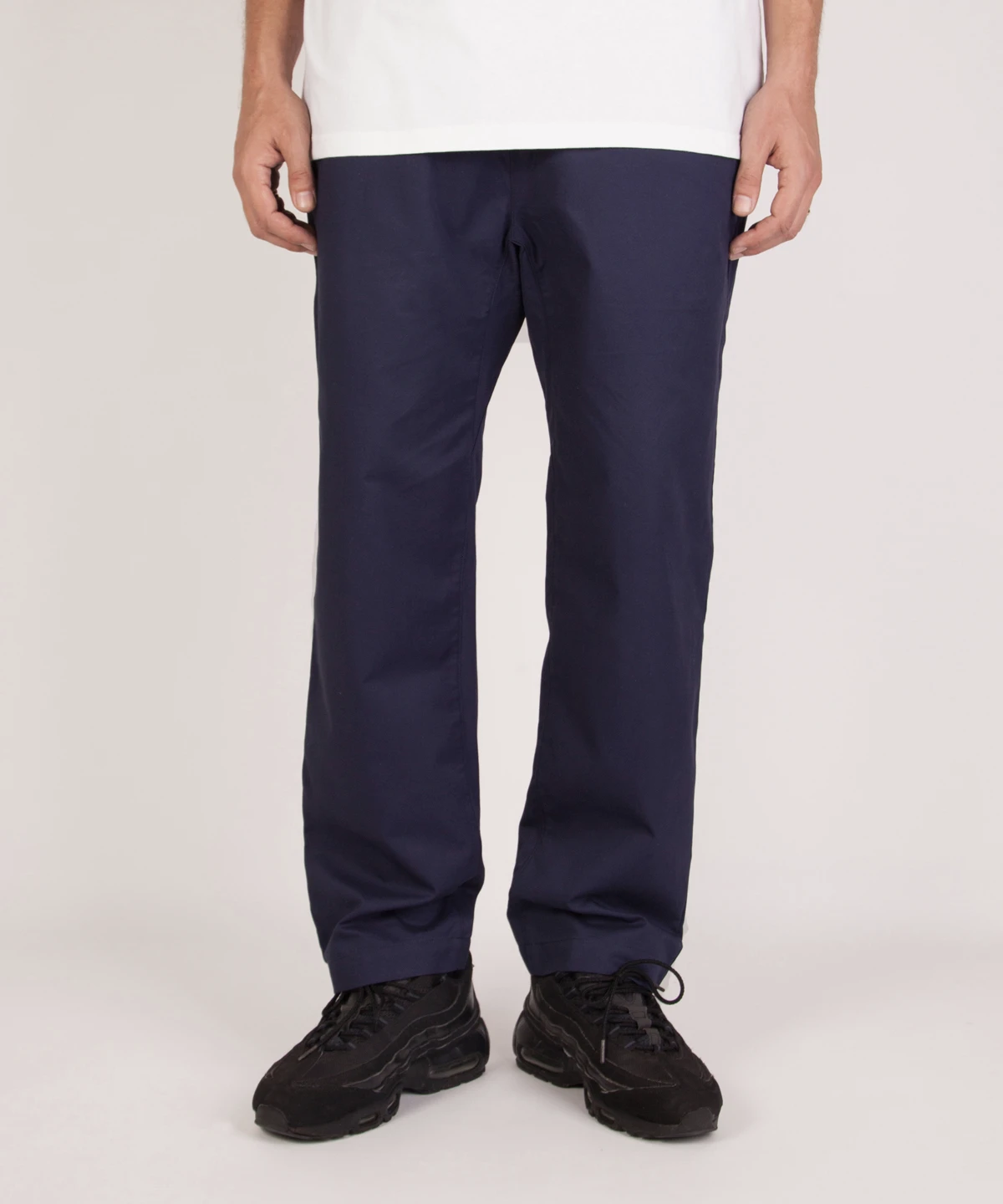 grindlondon 100% cotton relaxed elasticated waist trouser navy