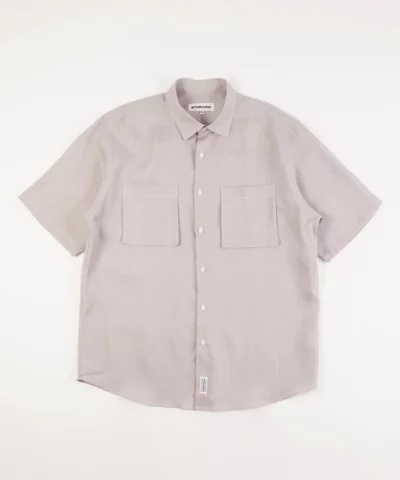 grindlondon linen short sleeve shirt grey