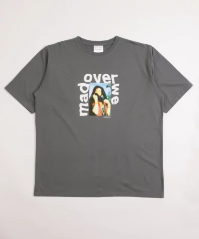 grindlondon 100% cotton mad over we t-shirt grey