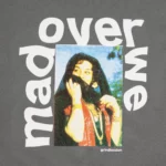 grindlondon 100% cotton mad over we t-shirt grey