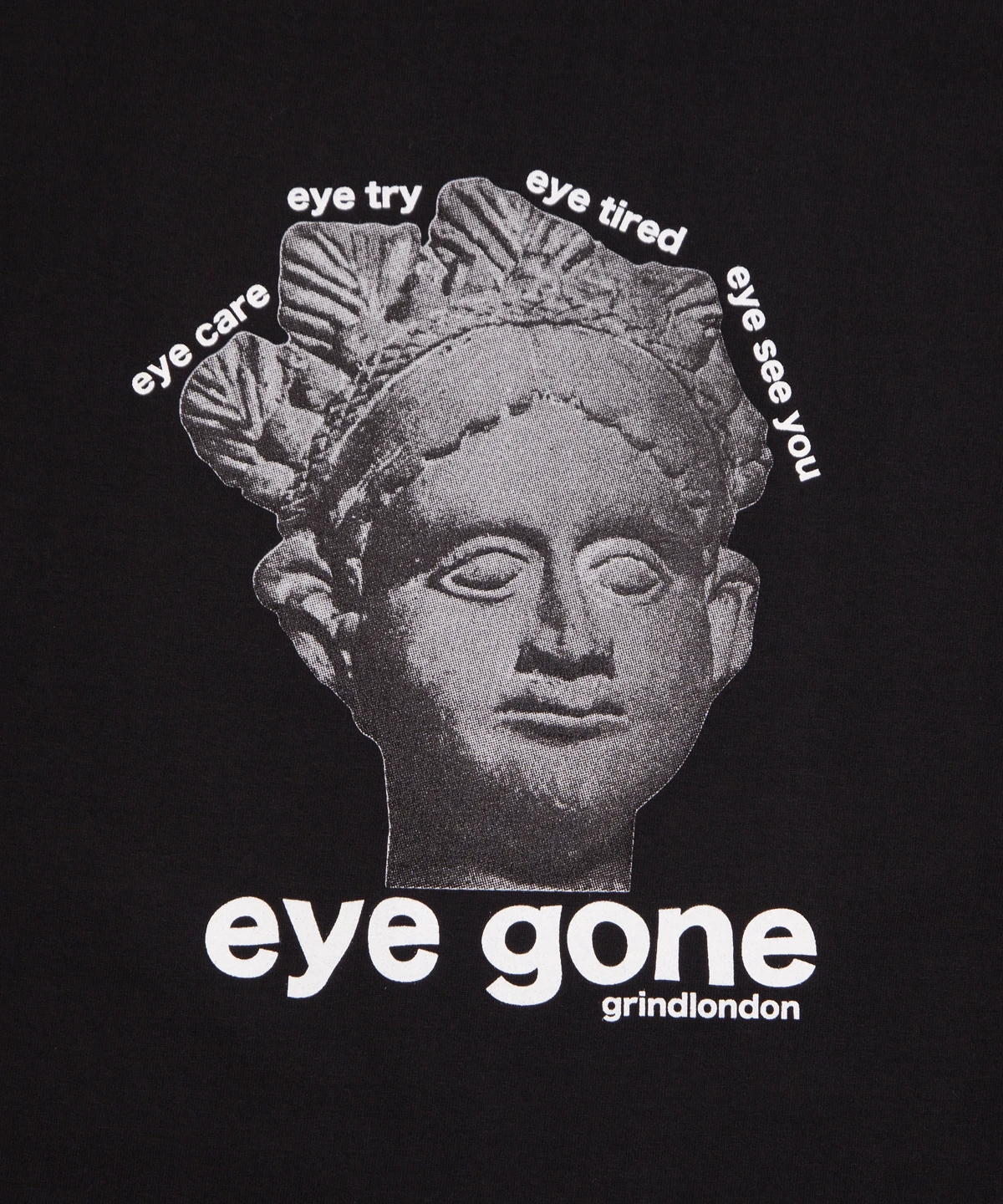 grindlondon 100% cotton eye gone t-shirt black