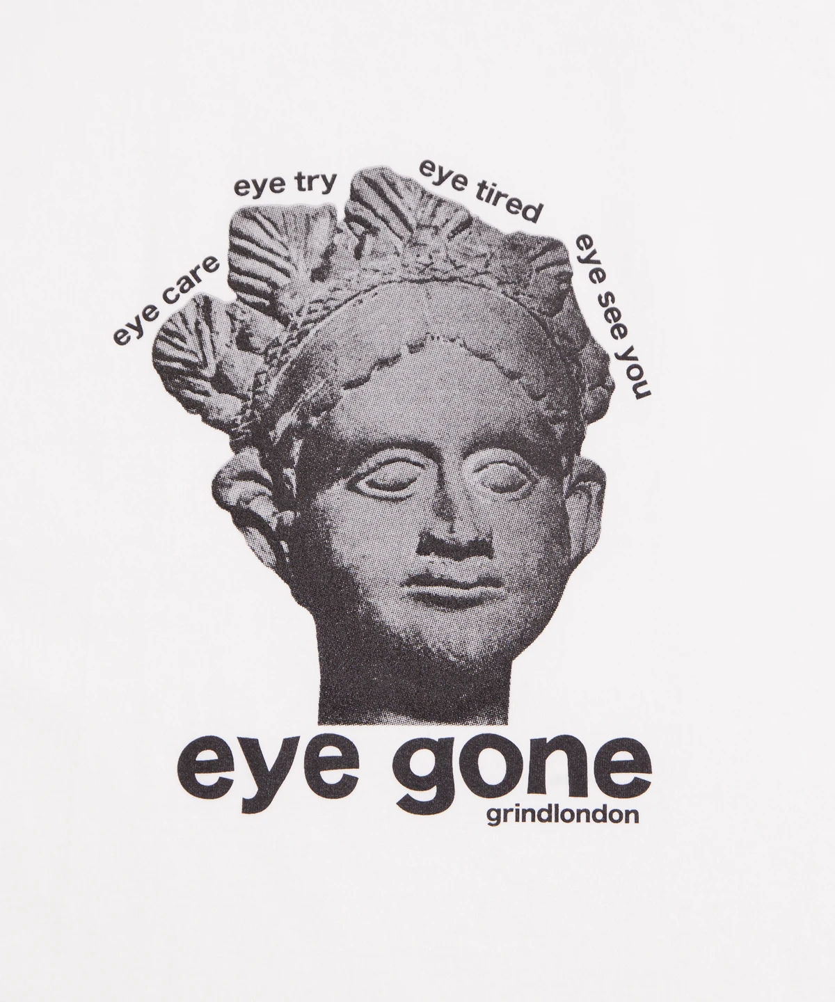 grindlondon 100% cotton eye gone t-shirt white
