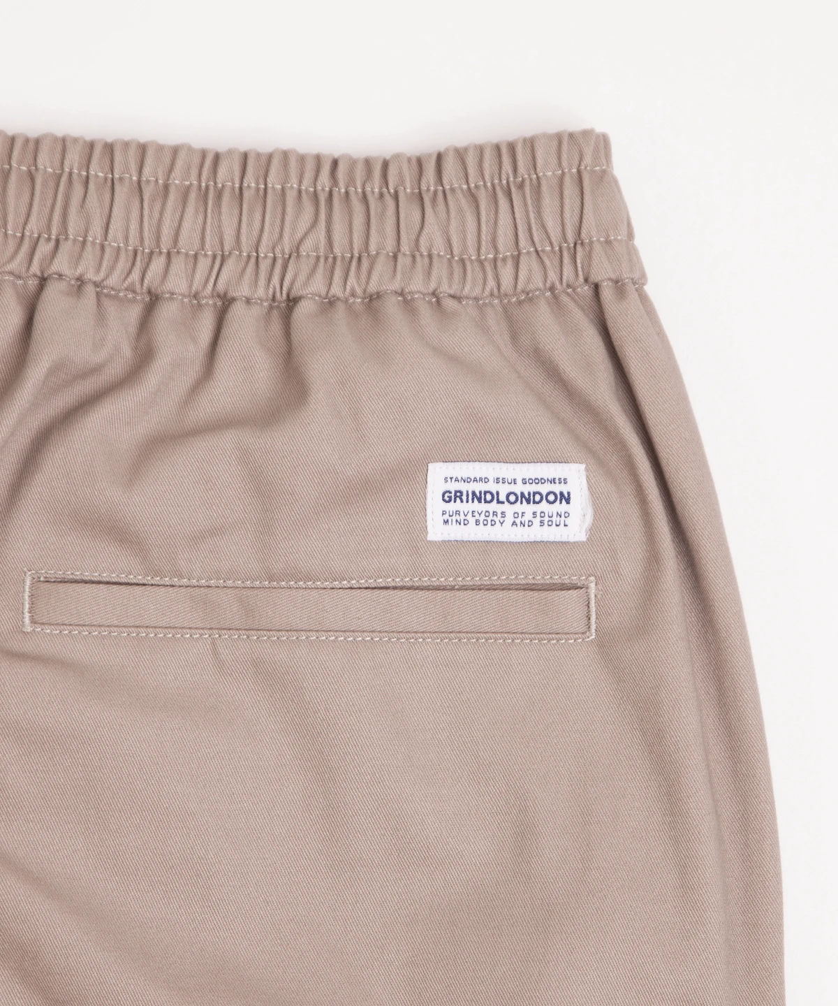 grindlondon 100% cotton relaxed elasticated waist trouser sand