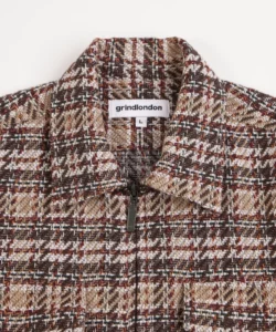 grindlondon wool checked overshirt