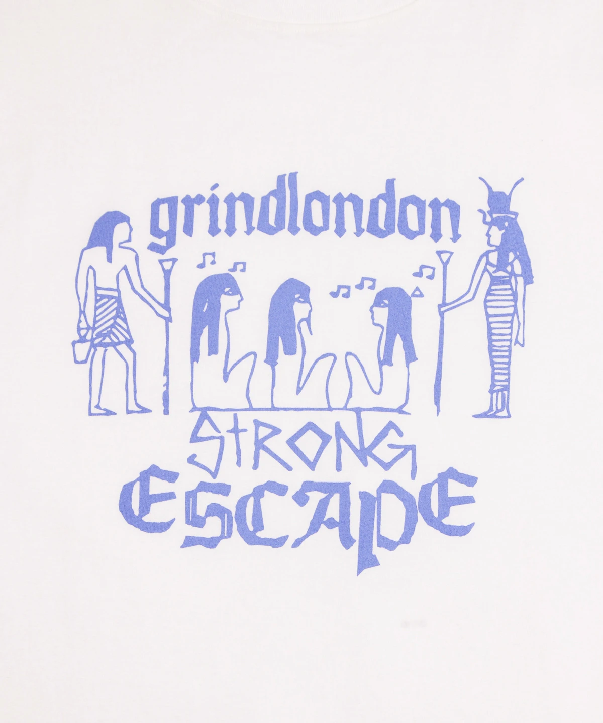 grindlondon 100% cotton t-shirt white strong escape hand screen printed
