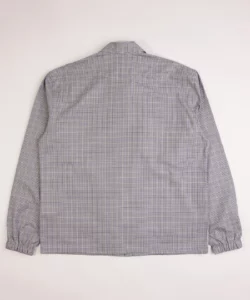 dogtooth checked 100% cotton zipped overshirt
